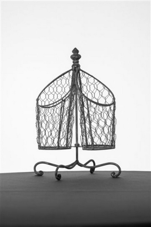 Utensil Holder, Tin & Wire