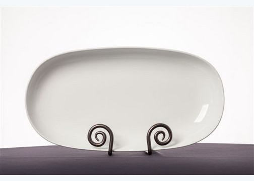 White Ceramic Oval Bowl