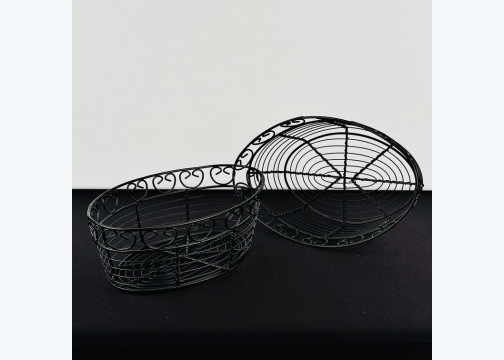 Bread Basket, Black Wire Oval